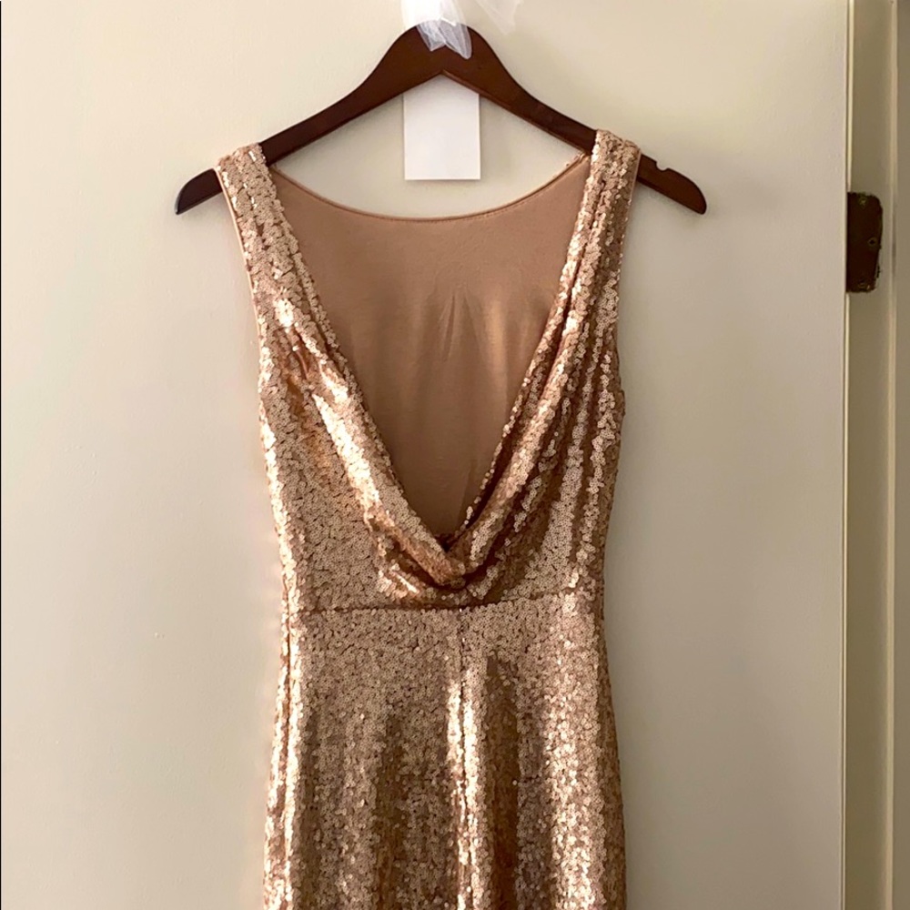 Lulus matte rose gold sequin dress